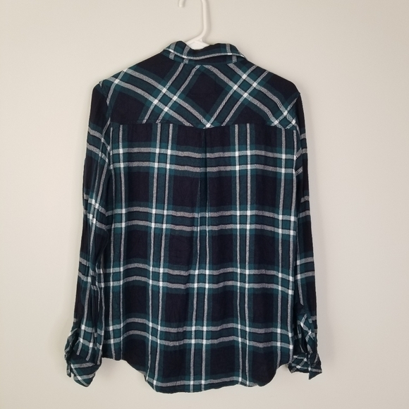 Rails Hunter Plaid Button Front Shirt Size M Mediterranean Navy - Picture 5 of 12